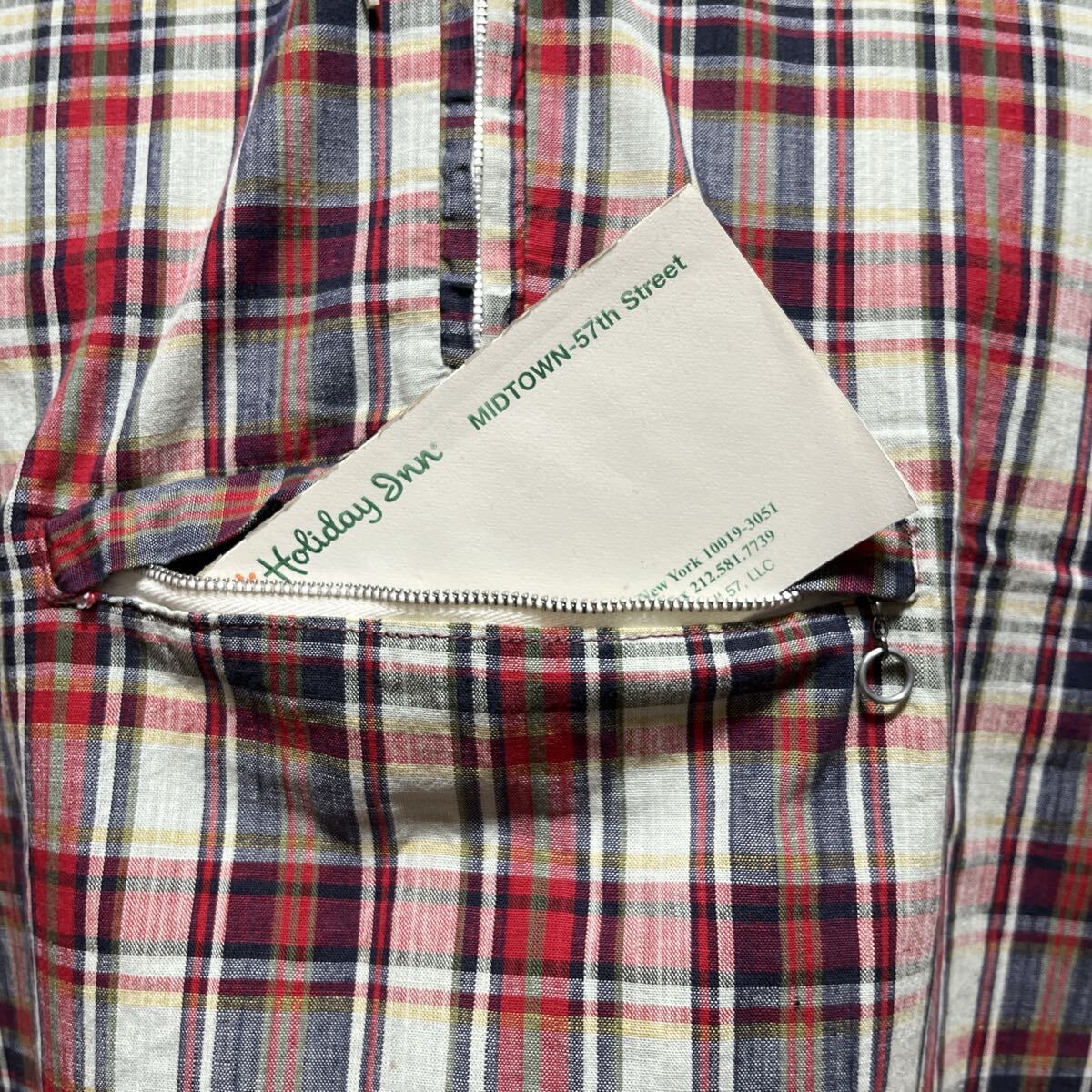 60s sportswear half zip parka 60年代 アノラック usa製 アメリカ製 pullover プルオーバー インド綿 インディアンマドラス チェック_画像7