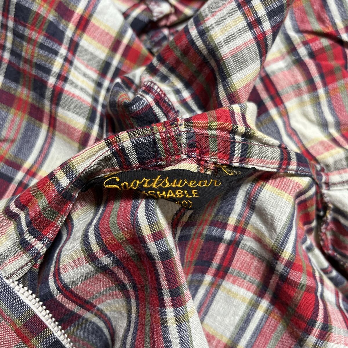 2 60s sportswear half zip parka 60年代 アノラック usa製 アメリカ製 pullover プルオーバー インド綿 インディアンマドラス チェック_画像3