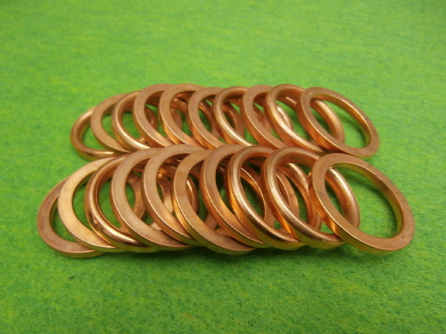 マフラー　ガスケット　強化　平型２０枚　/ 銅ワッシャ エキゾースト Kawasaki　ゼファー400 400χ　ゼファー750 Z400FX GPZ400F Z400GP_画像1