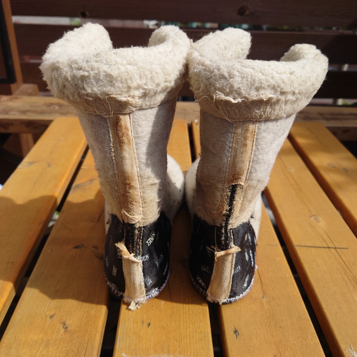 スノーブーツ レインブーツ SOREL カリブーウール caribou wool防寒 雪遊び アウトドアブーツ 25センチ ヴィンテージ_画像8