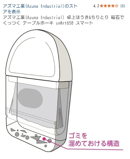 アズマ工業(Azuma Industrial) 卓上ほうき&ちりとり 磁石でくっつく テーブルホーキ sm@rt658 スマート 新品未使用品_画像7
