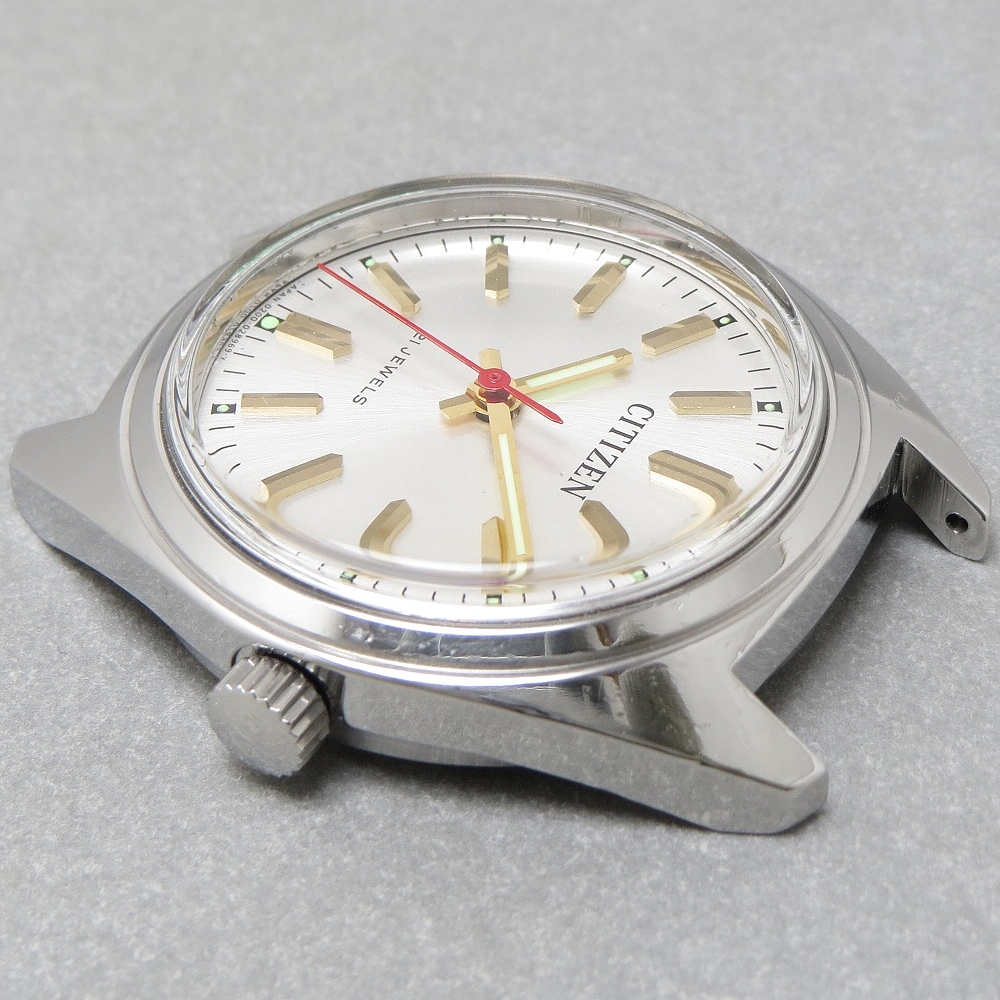 OH済 1970s CITIZEN 53-8019 シチズン 21石 機械式 手巻 腕時計 ホーマー ムーブメント アンティーク パラショック JAPAN MADE_画像8