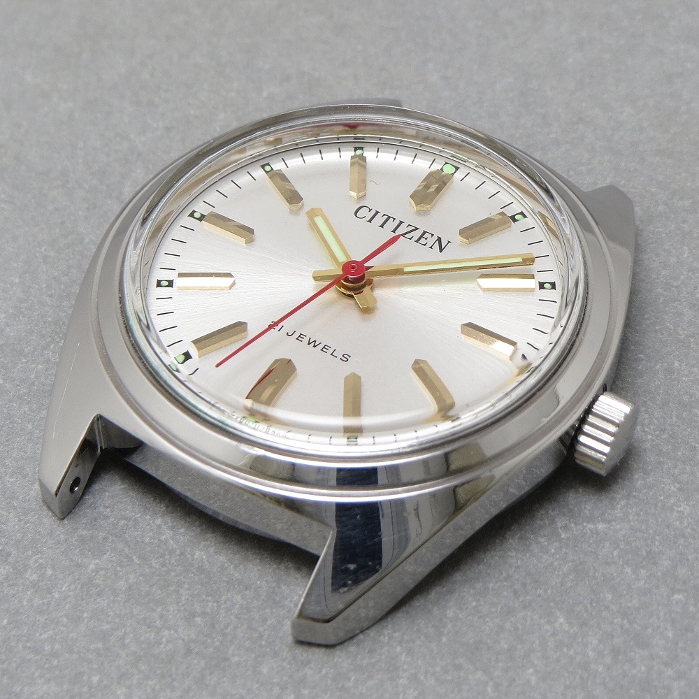 OH済 1970s CITIZEN 53-8019 シチズン 21石 機械式 手巻 腕時計 ホーマー ムーブメント アンティーク パラショック JAPAN MADE_画像4
