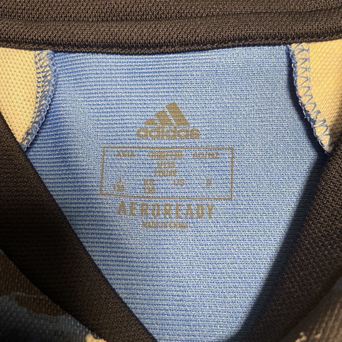 【美品】adidas アディダス 日本代表 2020 ユニホーム サッカー 日本晴れ 迷彩 ブル Jr. 130_画像2