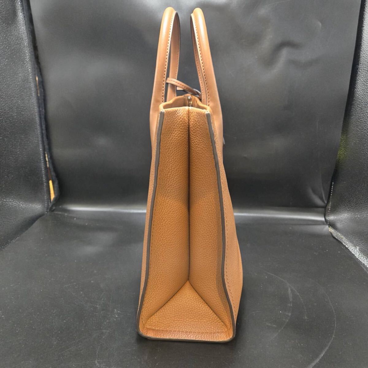 【美品】MICHAEL KORS 35S2G7ZT7L トートバッグ EMPIRE MD TZ TOTE レザー ブラウン ロゴ ハンドバッグ マイケルコース レディース_画像3