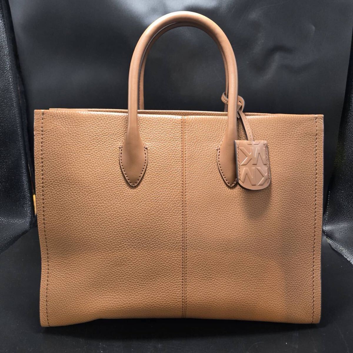 【美品】MICHAEL KORS 35S2G7ZT7L トートバッグ EMPIRE MD TZ TOTE レザー ブラウン ロゴ ハンドバッグ マイケルコース レディース_画像4