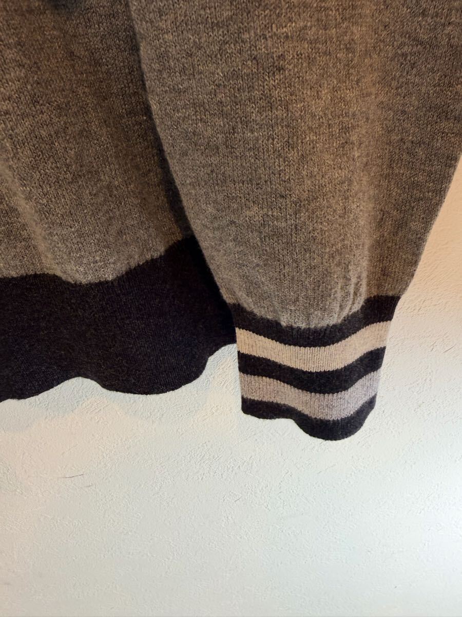【新品タグ付き】PS Paul Smith ポールスミス ボーダー ニット セーター グレー系 Mサイズ メンズ_画像5