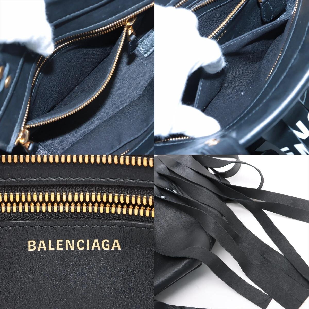 1円■極美品■バレンシアガ■ランドリーカバXS 517842 レザー 2WAY ハンドバッグ 斜め掛け ショルダー 黒 レディース MMM CU51-2_画像9