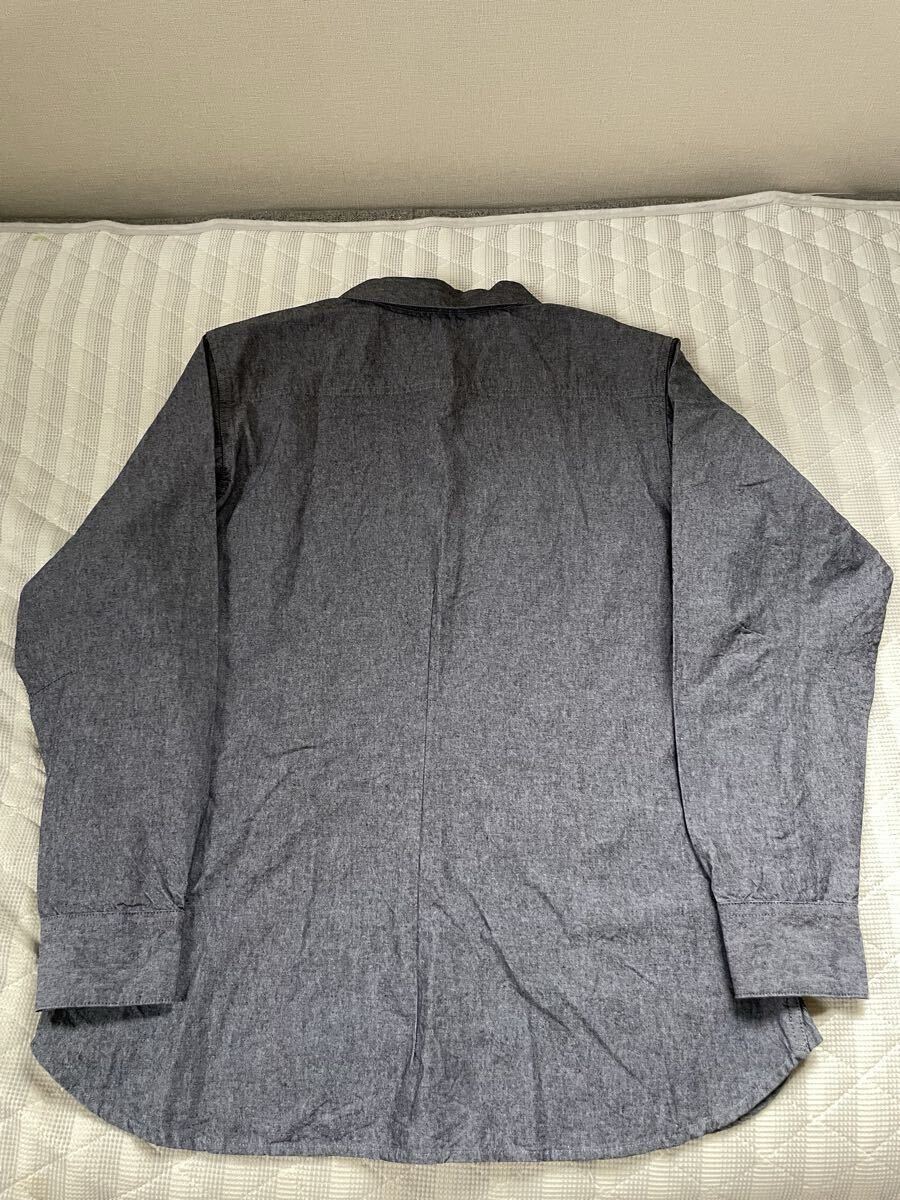 新品 M ブルコ BLUCO シャツ 黒 シャンブレー ワークシャツ 長袖シャツ シャツ バイカー アウター ジャケット パーカー ワークシャツ S L _画像3