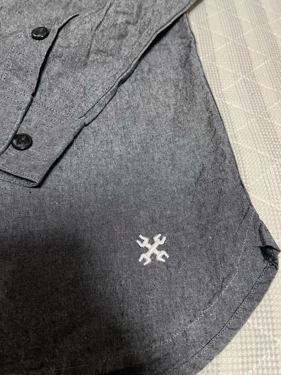 新品 M ブルコ BLUCO シャツ 黒 シャンブレー ワークシャツ 長袖シャツ シャツ バイカー アウター ジャケット パーカー ワークシャツ S L _画像6