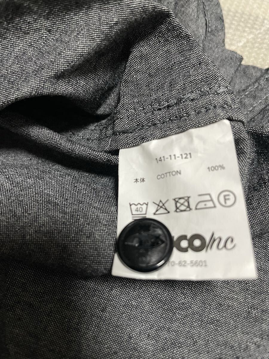 新品 M ブルコ BLUCO シャツ 黒 シャンブレー ワークシャツ 長袖シャツ シャツ バイカー アウター ジャケット パーカー ワークシャツ S L _画像8