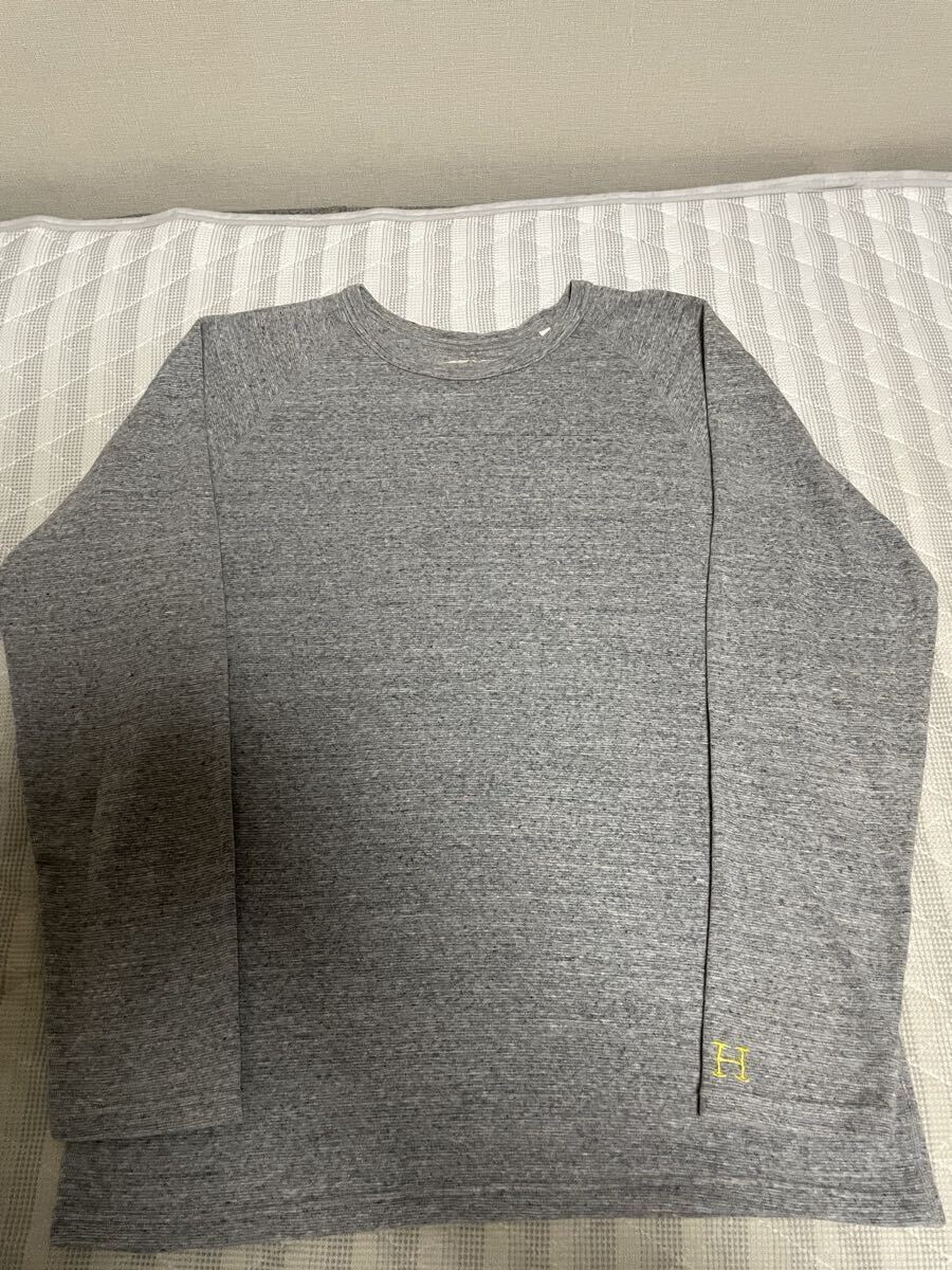 ③ 美品 ハリウッドランチマーケット ハリラン 長袖Tシャツ ロンT カットソー サーマル ストレッチフライス H刺繍 長袖 ジャケット Tシャツ_画像1