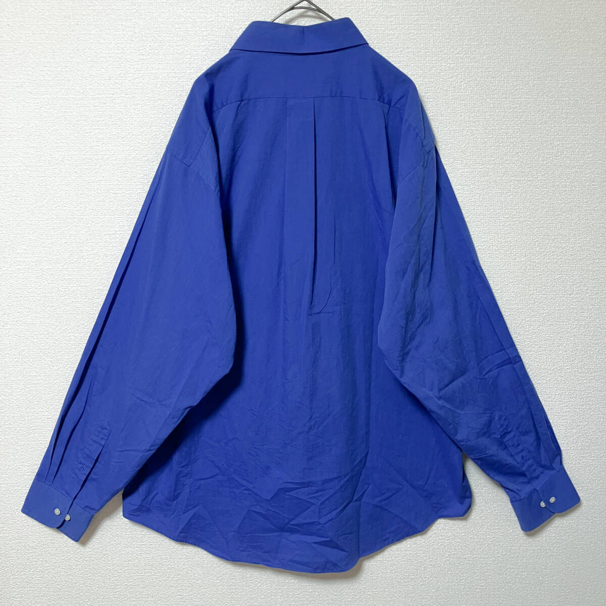 CHAPS 青 長袖シャツ XL メンズ 無地 カジュアル ブランド_画像4