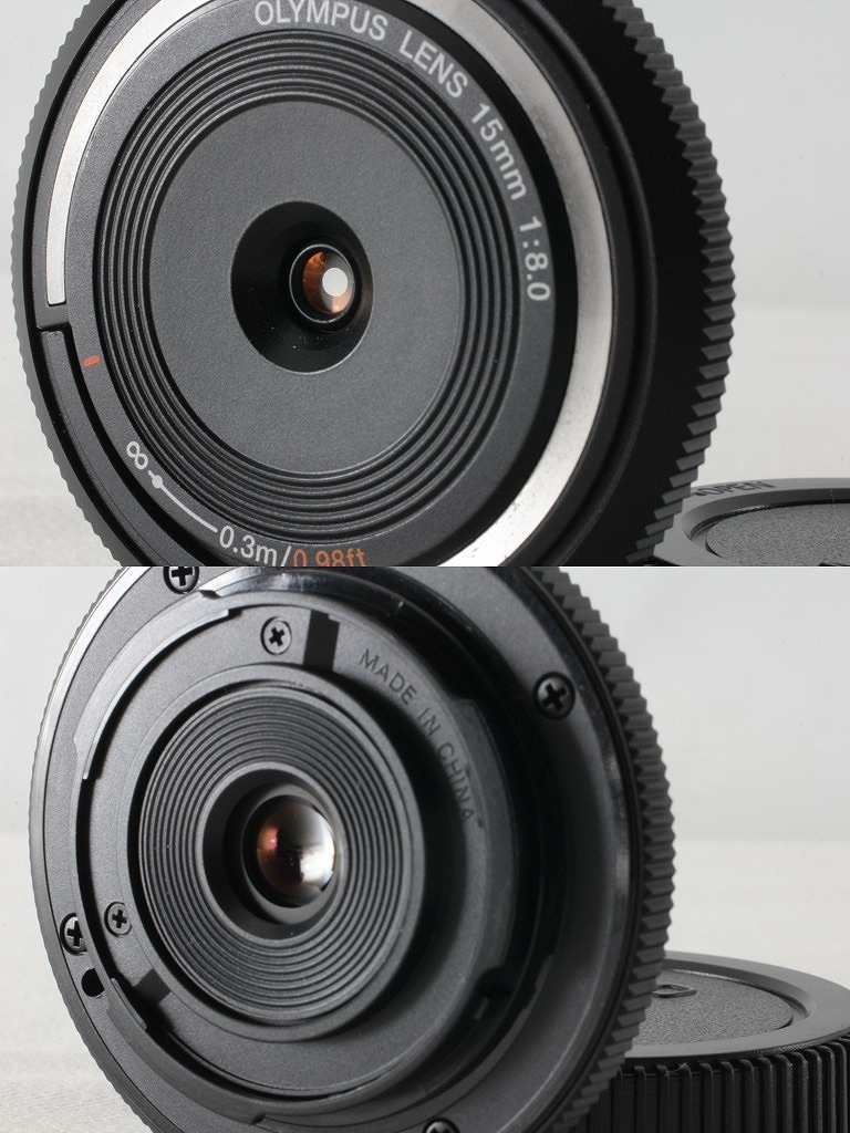 ◆新品同様◆オリンパス OLYMPUS 15mm F8 ボディキャップレンズ BCL-1580 ブラック 取説 元箱◇M48695_画像4
