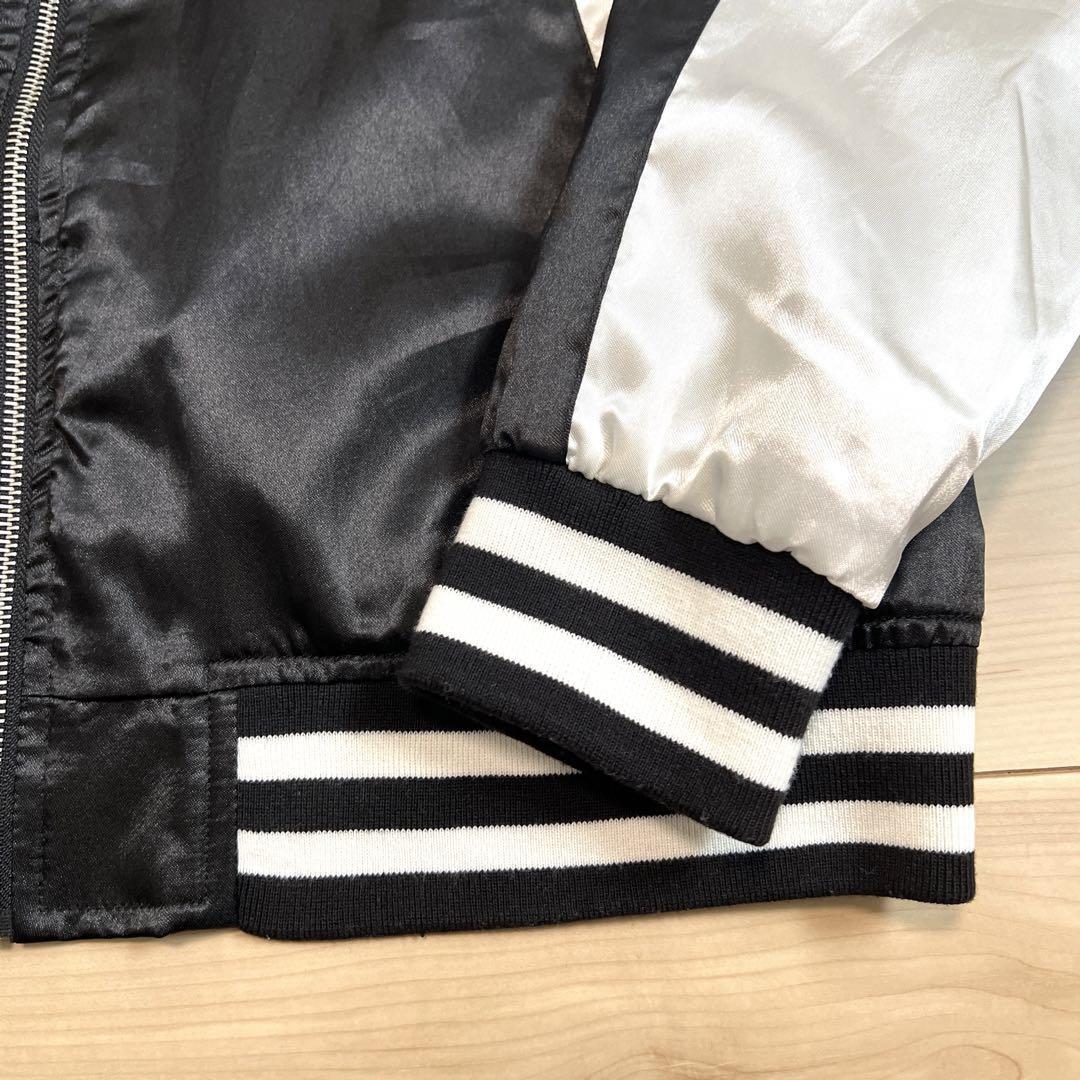 【美品】BLACK FLAME ブラックフレイム 虎柄 スカジャン 和柄 ブラック Mサイズ 管理番号0181_画像7