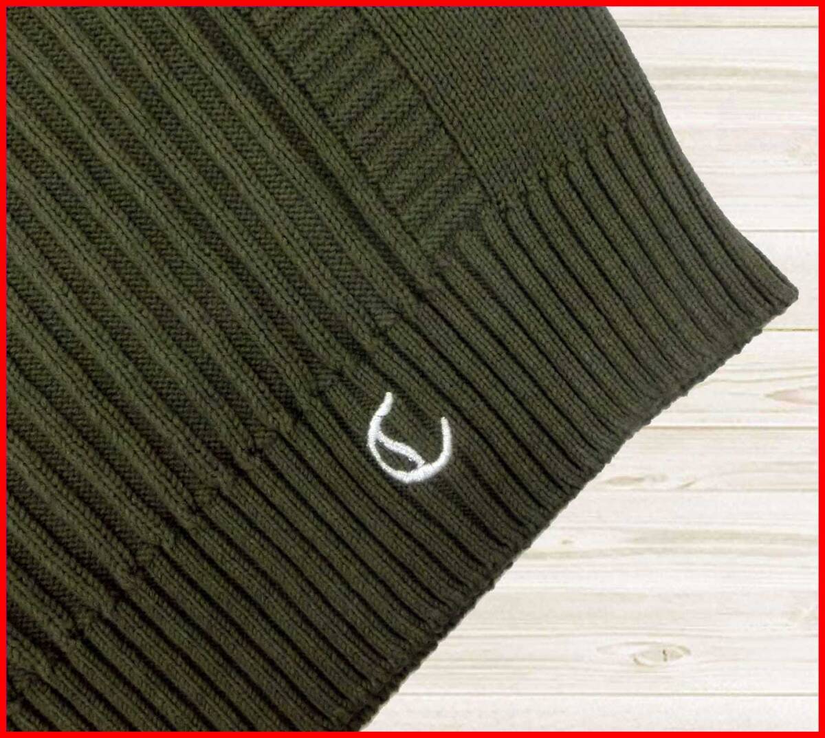 【国内正規品】75%OFF◆キャロウェイゴルフベストCallawayRedLabel◆定価:19,800円◆ケーブル編みニット◆カーキグリーンL/11号_画像5