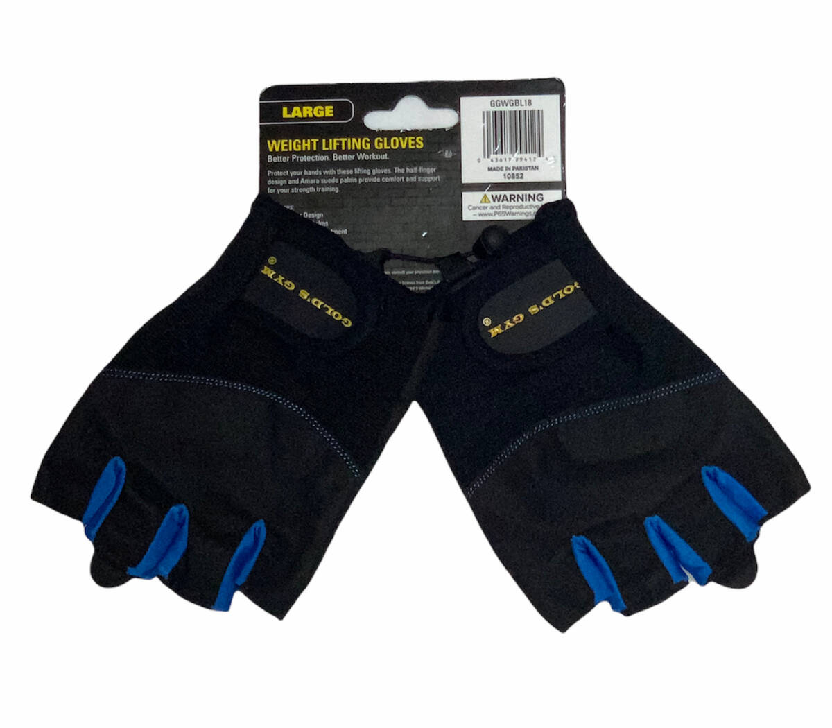 GOLD'S GYM ゴールドジム ウェイトリフティンググローブ ブラック/ブルー Lサイズ ジム 筋トレ ウエイトトレーニング フィットネス_画像3