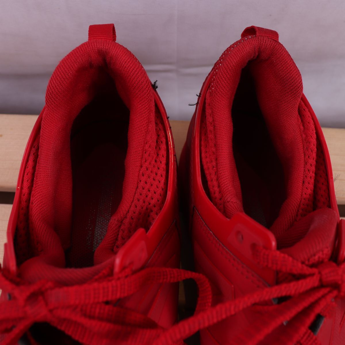 z2732【574】ニューバランス US7 25.0cm/赤 レッド newbalance メンズ ユニセックス スニーカー 中古_画像6