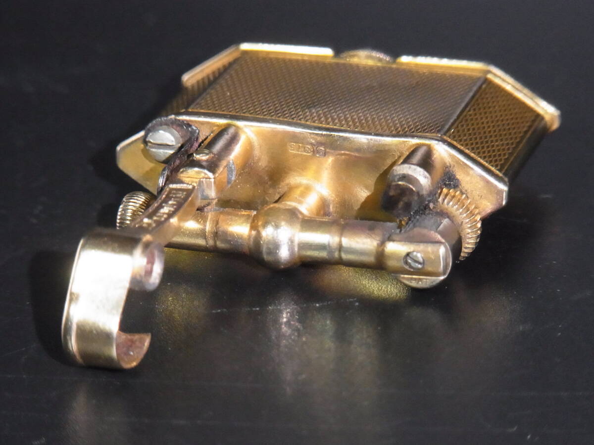 * Британия 1937 год Dunhill { чистое золото шестиугольник масляная зажигалка Bijou 9K-375}Vintage dunhill LIGHTERS GOLD 9 золотой 