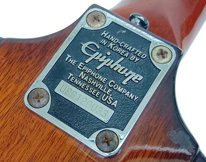 Epiphone エピフォン Thunderbird サンダーバード BASS エレキベース KOREA Uシリアル ブラウン系 ヴィンテージ 音出確認済 現状品_画像8