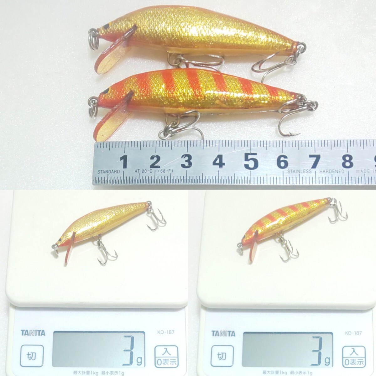 バグリー バングオー 2inch 全真鍮 ホイル貼り 赤金 OLD bagley's Bang-o-lure #2 エリアトラウト 渓流 バンゴー オールドルアー １円～_画像10