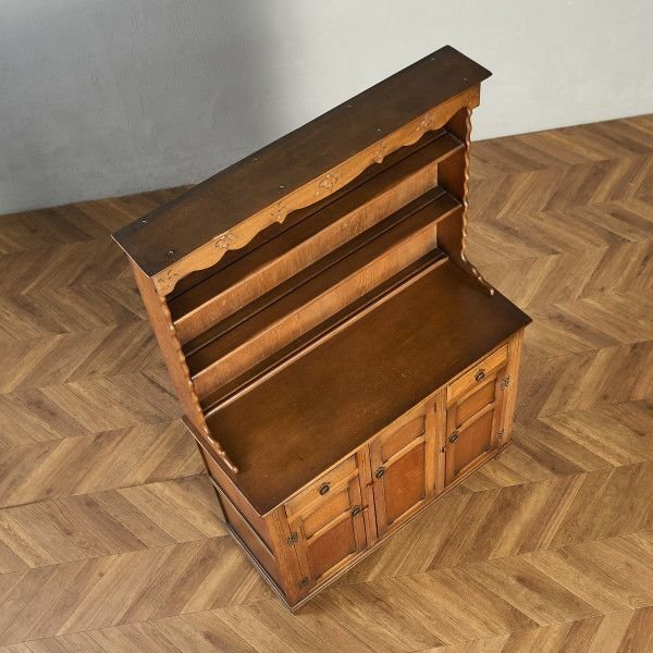 英国 クラシック ウェルシュドレッサー 食器棚 オーク カップボード 飾り棚 本棚 キャビネット イギリス アンティーク #95430_画像4