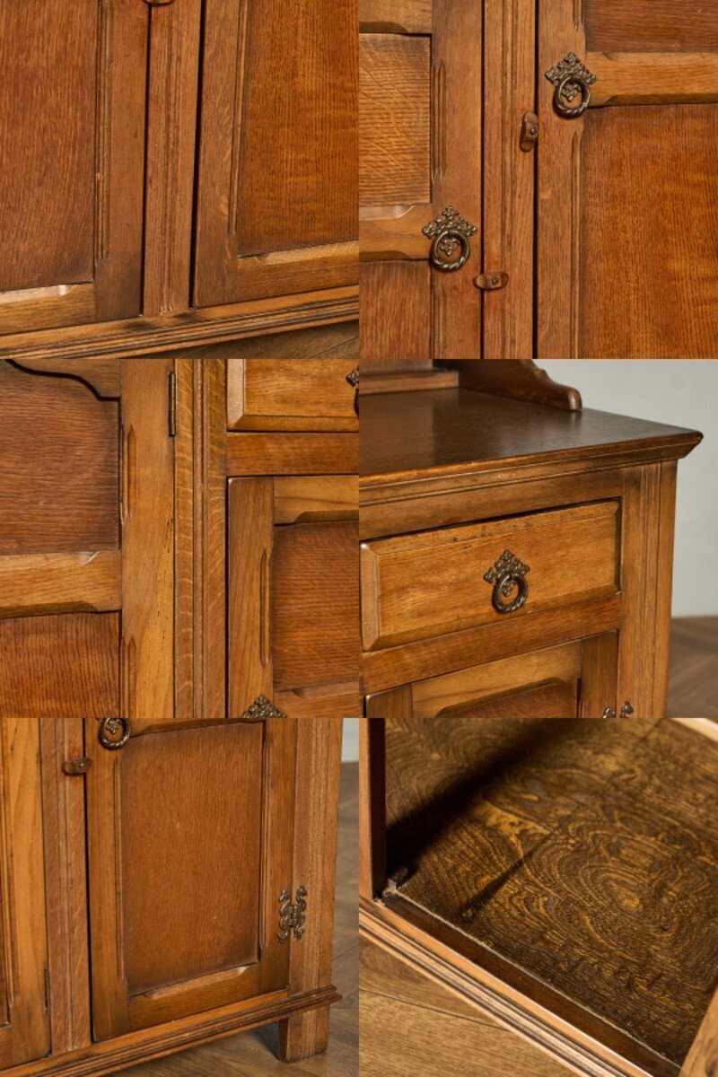 英国 クラシック ウェルシュドレッサー 食器棚 オーク カップボード 飾り棚 本棚 キャビネット イギリス アンティーク #95430_画像9