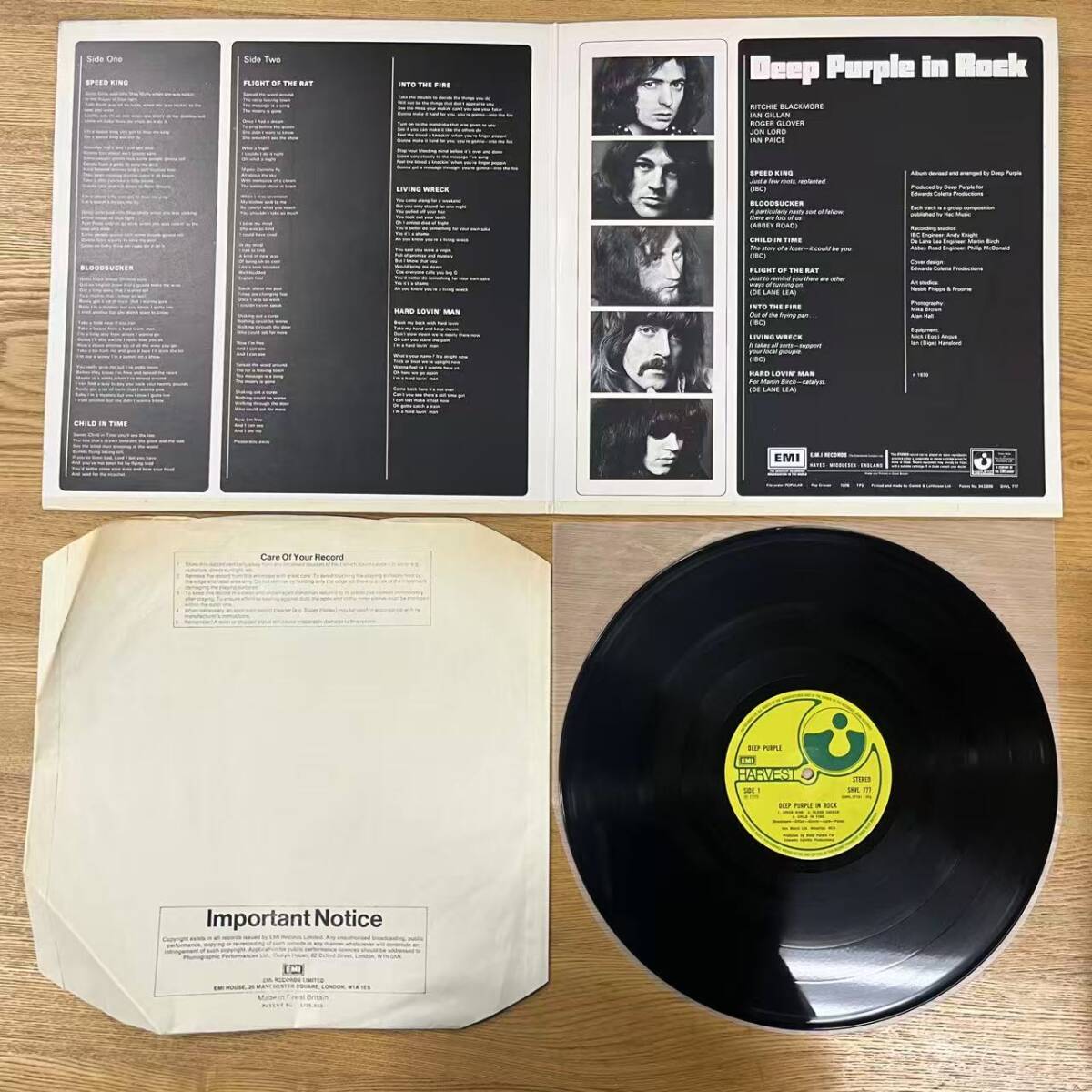 少し反りがある Deep Purple/Deep Purple In Rock/SHVL 777 NB1002-17_画像3