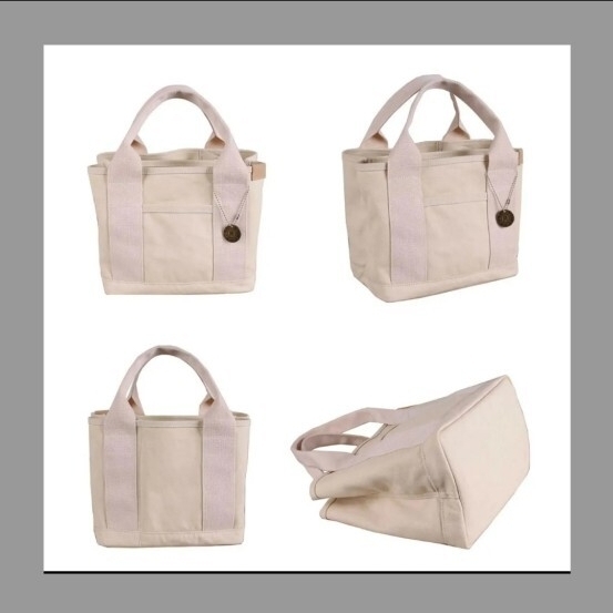 未使用品 トートバッグ ランチバッグ キャンバス ミニトートバッグ キャンバス ミニトートバッグ カーキ ミニタリー グリーン_画像6