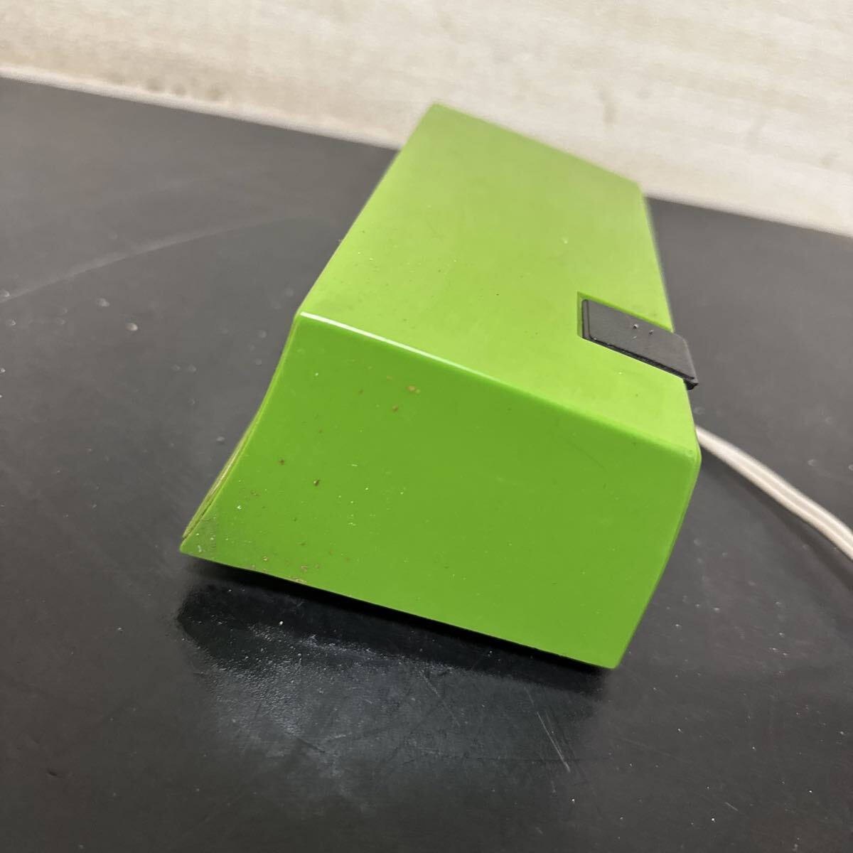 t10-175 COPAL コパル　 パタパタ時計　 目覚まし時計　 置時計 当時物 レトロ　 グリーン　RP-200 通電可　保管品_画像3