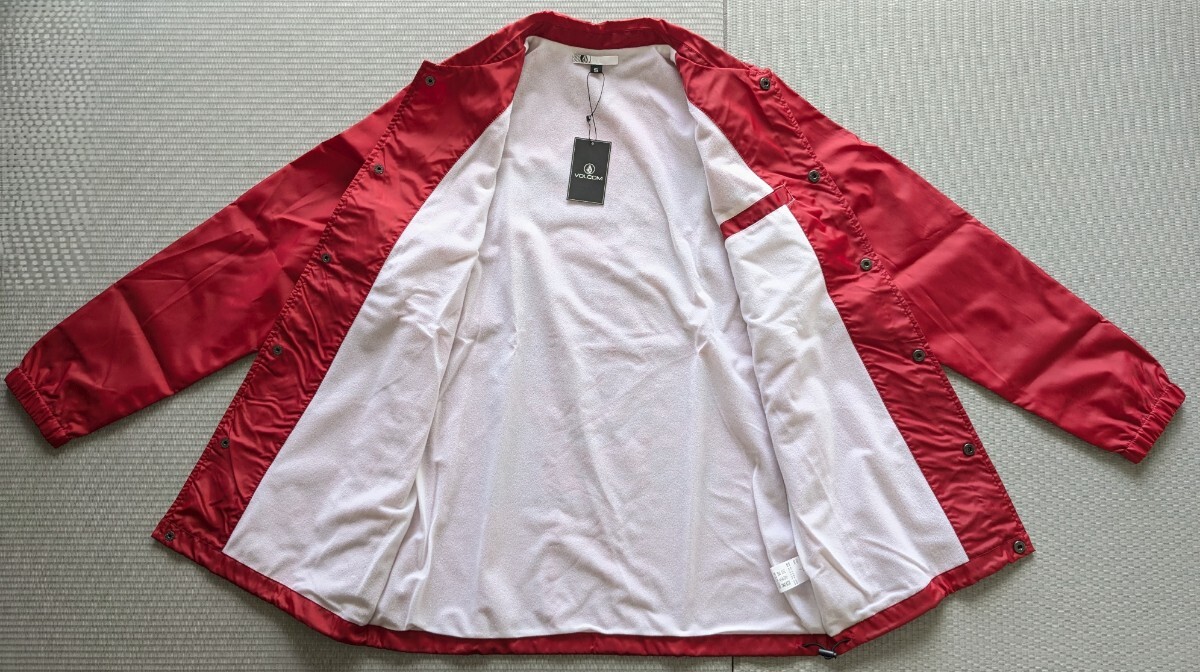 新品 VOLCOM コーチジャケット 未使用 ボルコム ナイロンジャケット S 赤_画像5