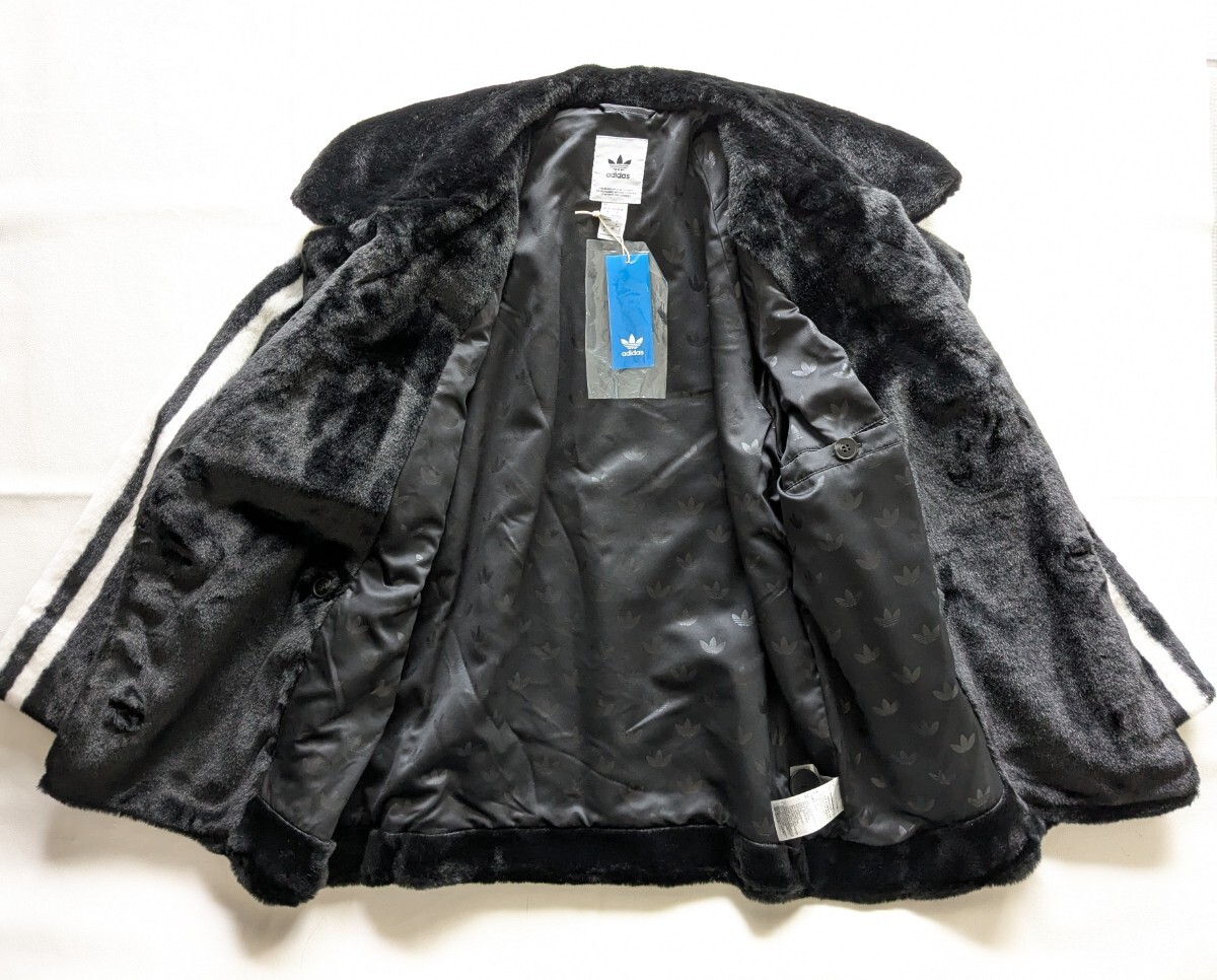 新品 adidas フェイクファーコート 未使用 アディダスオリジナルス L 黒 アウター タグ付き_画像4