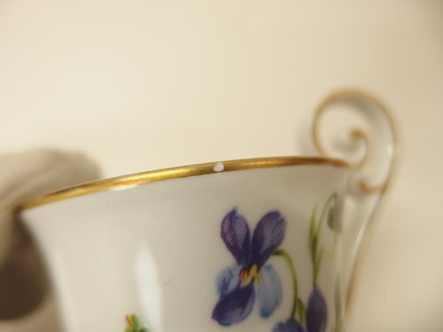 1050429w【ドイツ ALT TIRSCHENREUTH ティルシェンロイト デミタスカップ＆ソーサー】花柄 金彩/コーヒーカップ/中古品_画像5