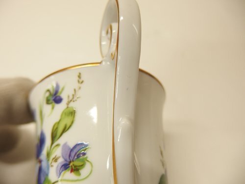 1050429w【ドイツ ALT TIRSCHENREUTH ティルシェンロイト デミタスカップ＆ソーサー】花柄 金彩/コーヒーカップ/中古品_画像4