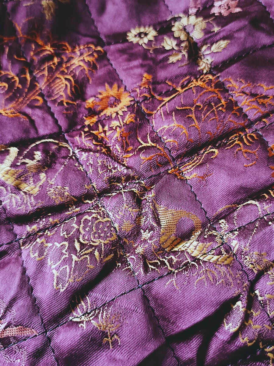 フランス製 ヴィンテージチャイナジャケット キルティング スタンドカラー オリエンタル柄 アウター カンフー アジアン ヨーロッパ古着_画像8