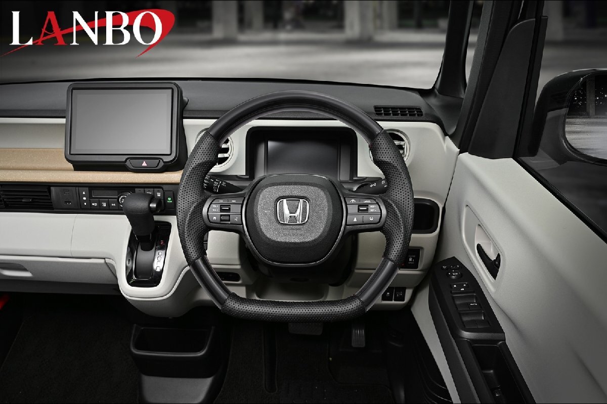 【M's】 JF5 JF6 N-BOX N-BOXカスタム N-BOXジョイ (2023.10-) LANBO ガングリップ ステアリング ハンドル (ピアノブラック) ランボ LSH26C_画像2