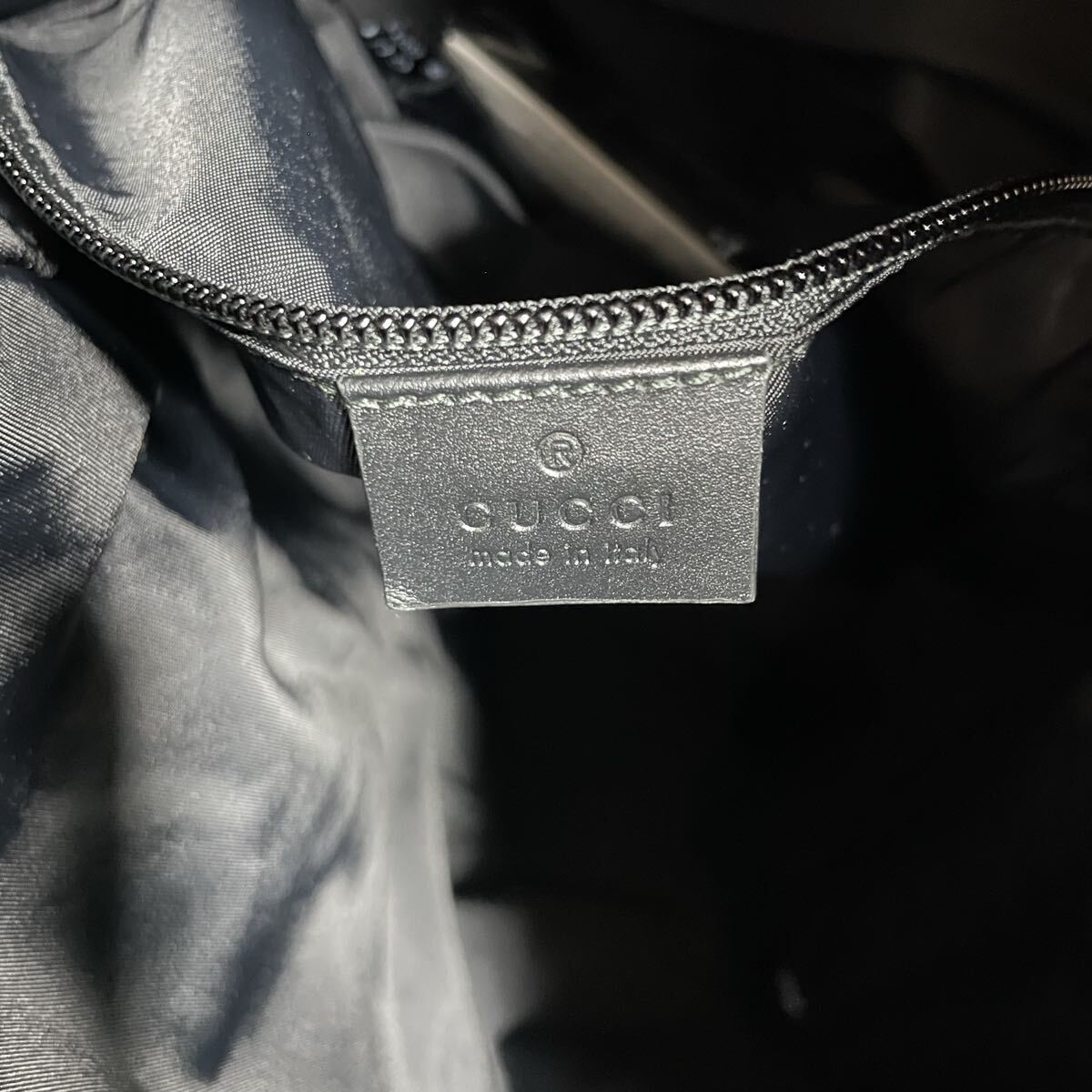 GUCCI グッチ シェリーライン バックパック デイパック リュックサック レザー リュック キャンバス ブラック レザー 大容量 _画像9