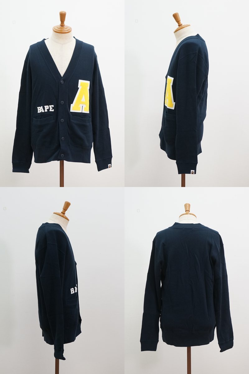 東ハ:未使用【ア ベイシング エイプ】A BATHING APE CLASSIC BAPE CARDIGAN コットン100% M カーディガン ベイプ ★送料無料★_画像2