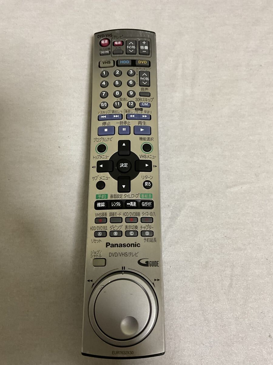 Panasonic DVD/VHS/テレビリモコン EUR7632X30 No.171_画像1