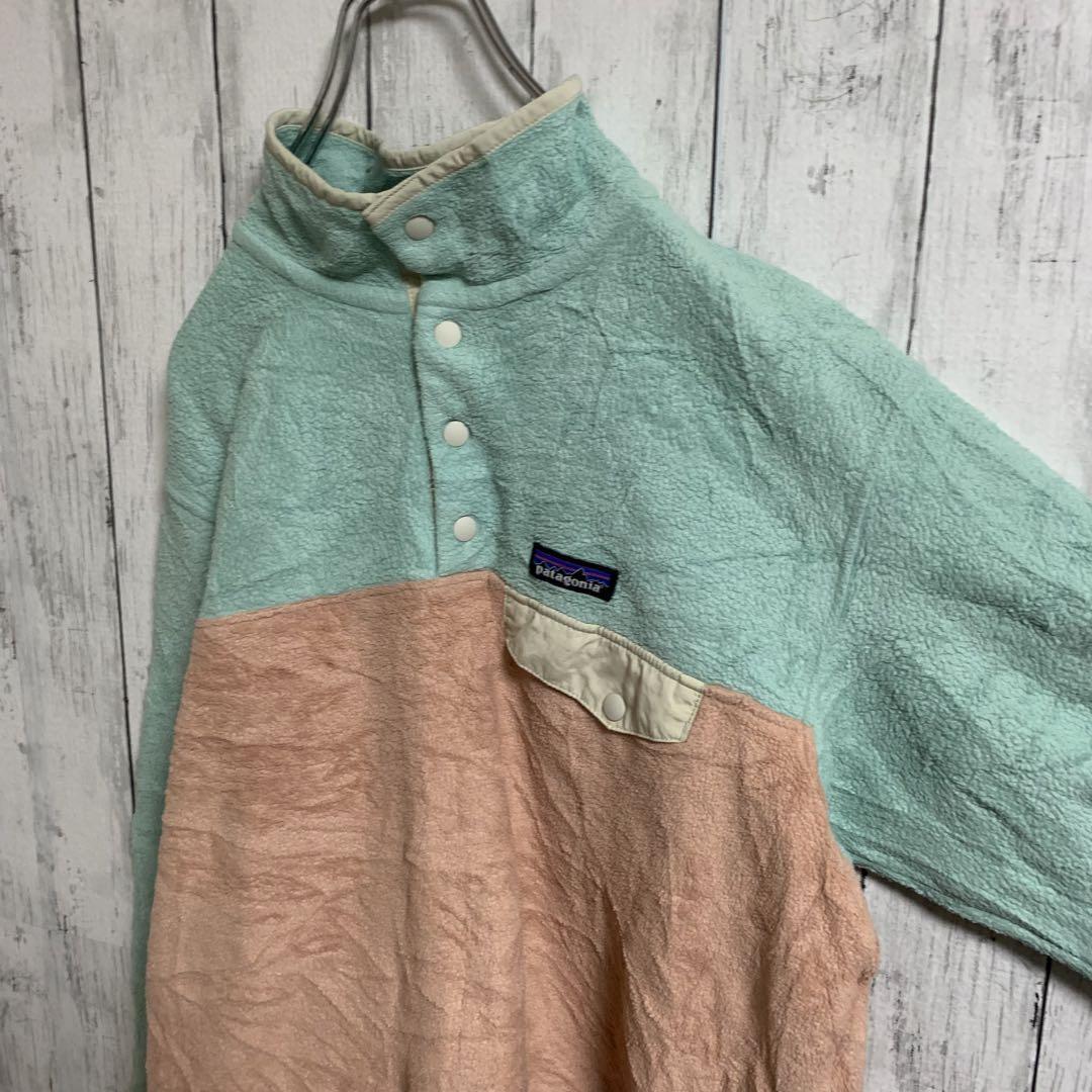 patagonia　パタゴニア　フリース　シンチラ　スナップT 緑　グリーン　オレンジ_画像3