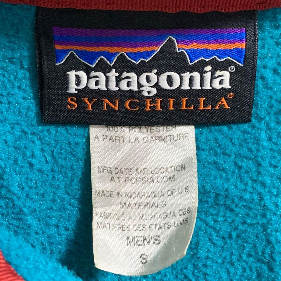 patagonia　パタゴニア　フリース　シンチラ　スナップT パーカー　青茶　ブルー　ブラウン_画像5