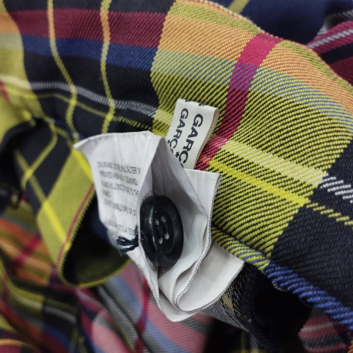 【D22117】COMME des GARCONS COMME des GARCONS キュロットスカート ショートパンツ レディース チェック 黄色_画像5