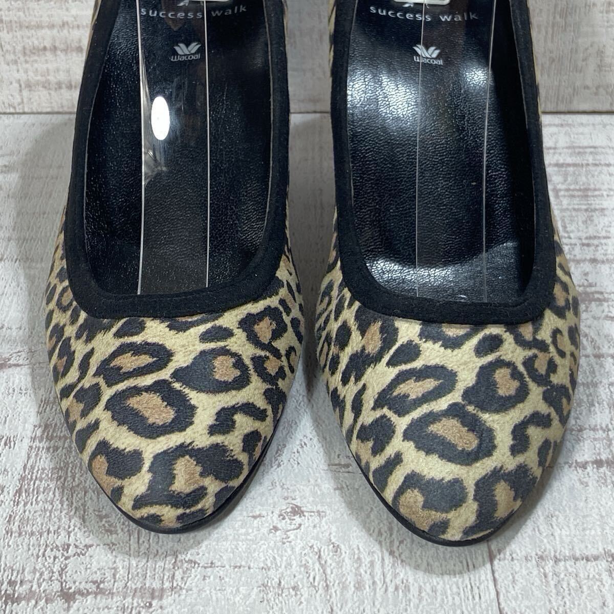 Wacoal SUCCESS WALK ワコール サクセスウォーク パンプス レディース 23.5cmE ヒョウ柄_画像4