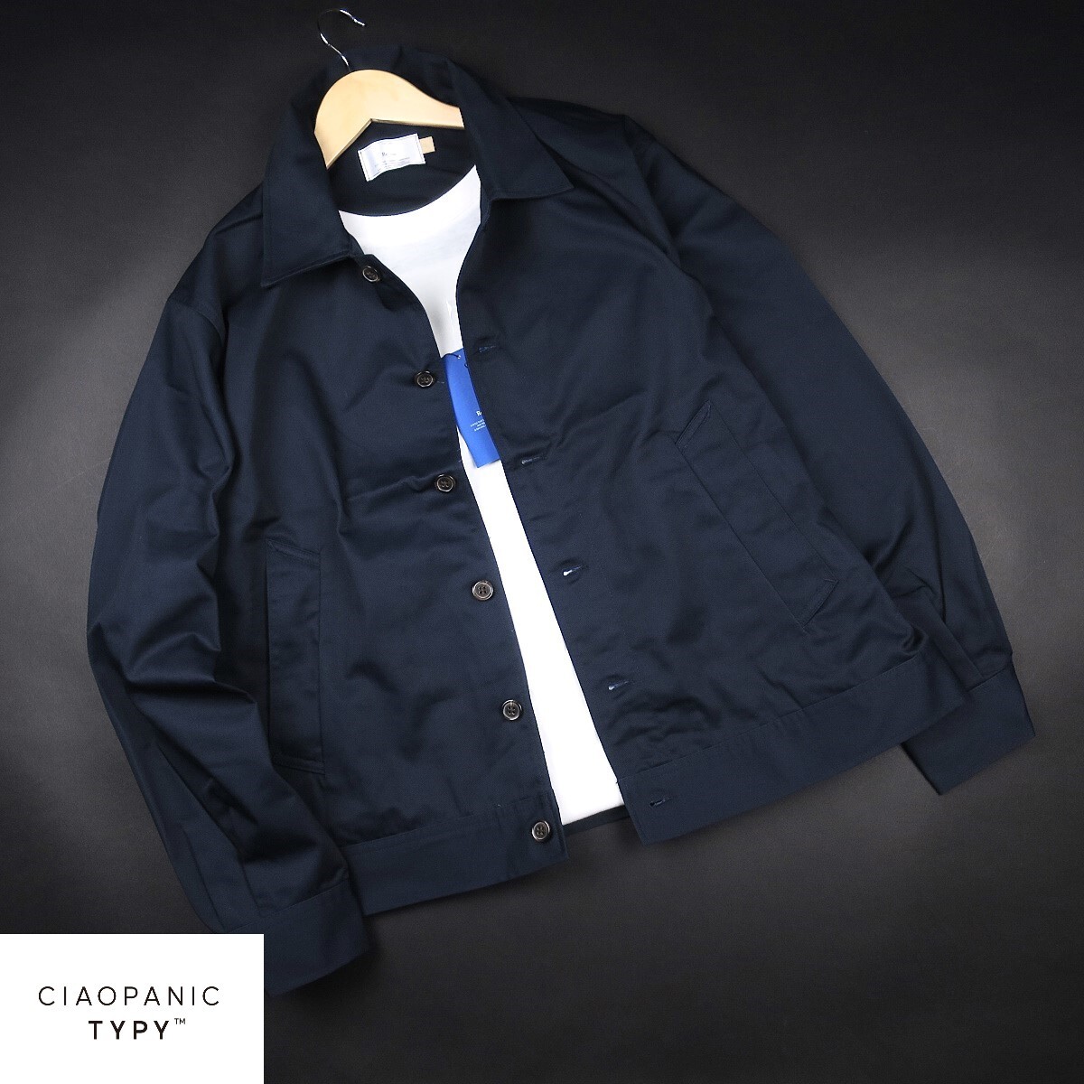 新品 ★ チャオパニック CIAOPANIC TYPY Re LABEL コットンツイル ハーフジャケット 207A1 /紺/【M】_画像1