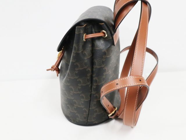 セリーヌ CELINE ボニー バックパック トリオンフキャンバス & カーフスキン タン 極上美品 【中古】 リュック バッグ_画像2