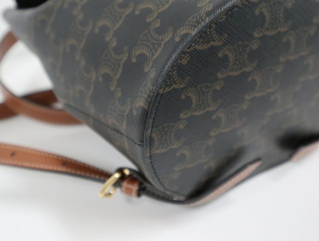 セリーヌ CELINE ボニー バックパック トリオンフキャンバス & カーフスキン タン 極上美品 【中古】 リュック バッグ_画像4