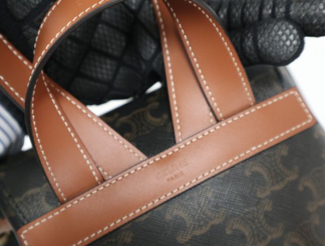 セリーヌ CELINE ボニー バックパック トリオンフキャンバス & カーフスキン タン 極上美品 【中古】 リュック バッグ_画像6