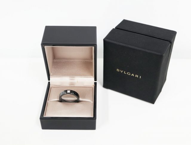 ブルガリ BVLGARI ブルガリブルガリ ダブルロゴ ブラックセラミック ダイヤモンド 750WG #59 4.2g メンズ 【中古】リング_画像7