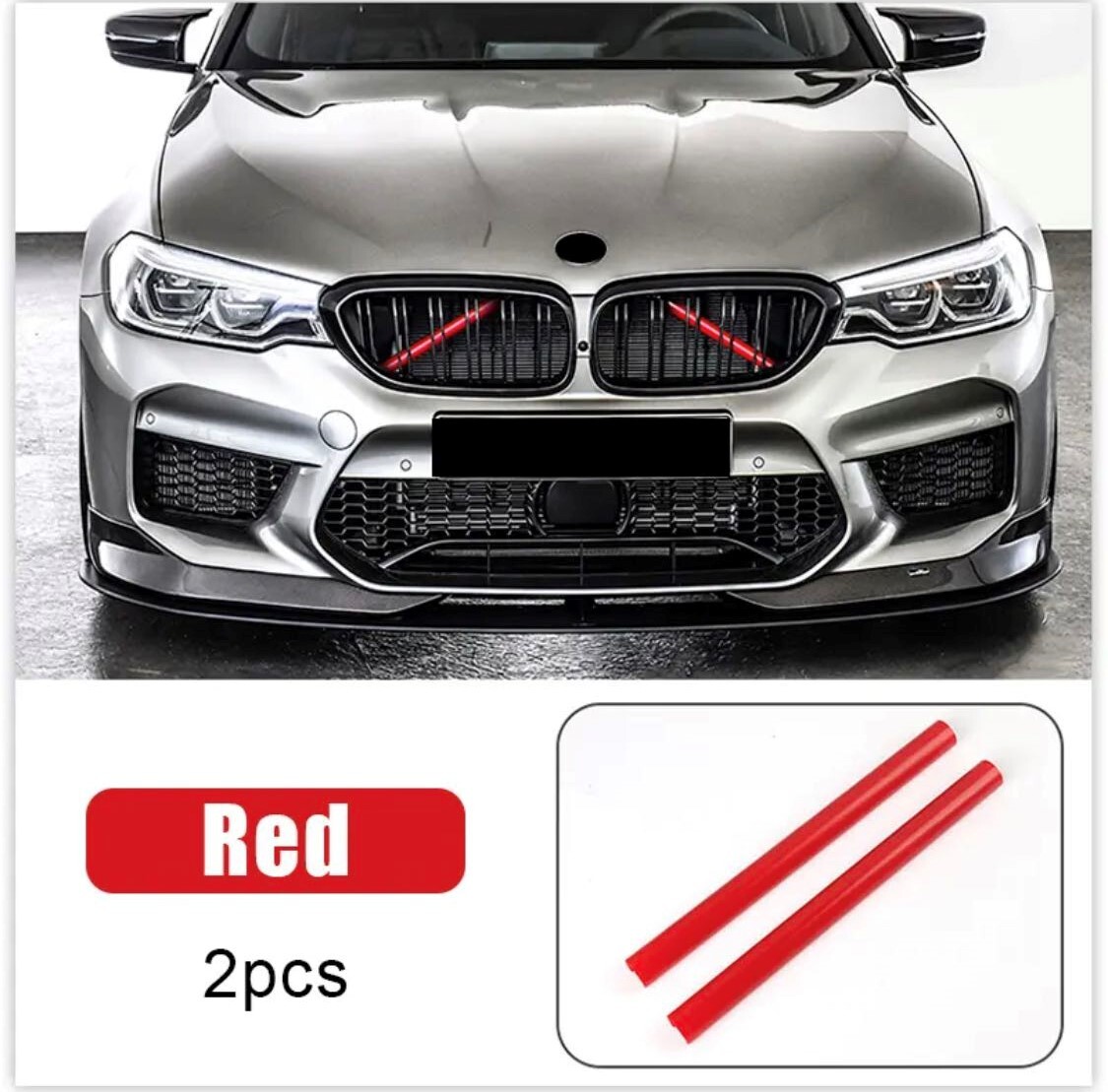 デザイン性UP♪ BMW フロントグリル 補強バー カバー 赤 F46 218i 218d 220i xDrive Mスポーツ グランツアラー 2シリーズ_画像1