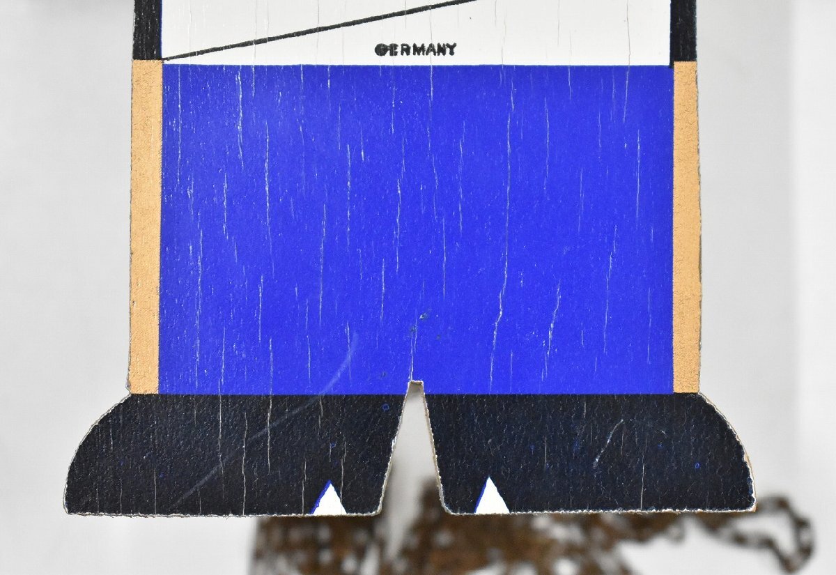 竜K400◆アンティーク ドイツ製 BACHMAIER&KLEMMER 目玉時計 兵隊 掛時計 機械式 分銅 振り子時計 部品取り_画像4